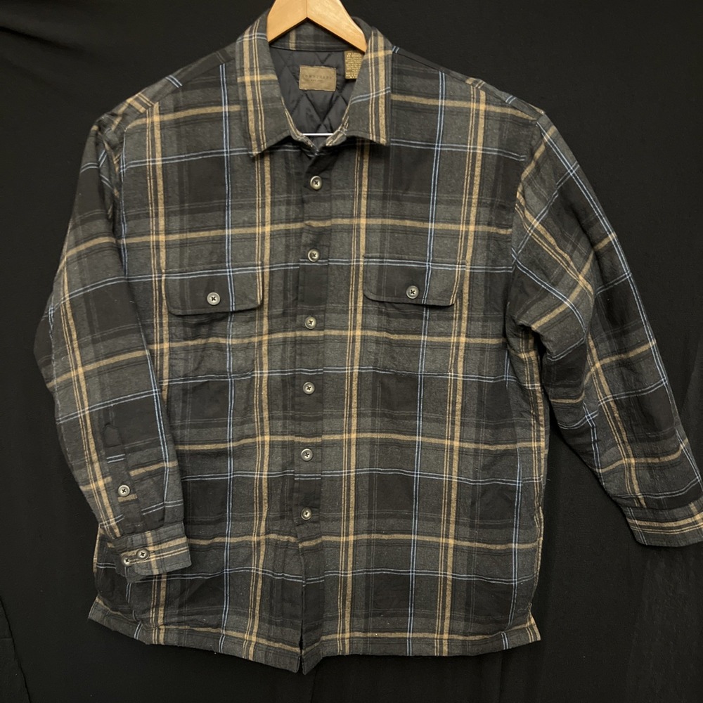 Towncraft Men's XXL Quilted Lined Flannel Shirt Jacket Plaid Cotton Workwear